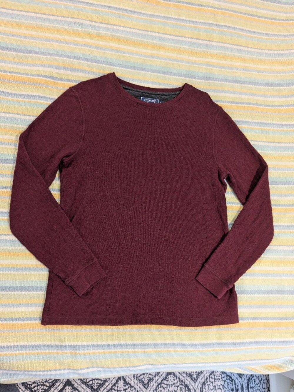 ⭐ Men's Vineyard Vines maroon / burgundy lined long sleeve shirt large